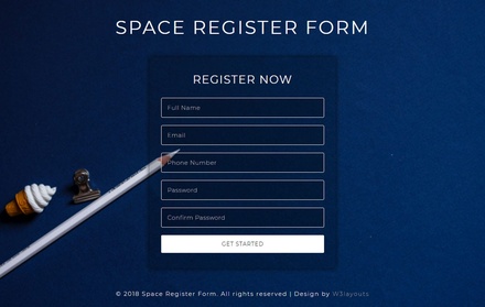 Space Register Form Flat Responsive Widget Template