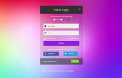 Flat Client Login Form Widget Template