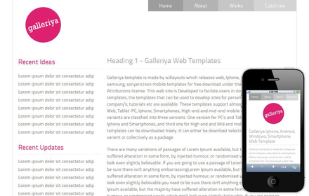 Galleriya – Free Protfolio Mobile Website Template