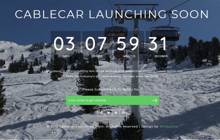 Cable Car Coming Soon Responsive Widget Template