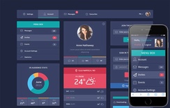 Flat Design UI Components Responsive web template