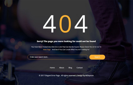 Elegant Error Page a Flat Responsive Widget Template