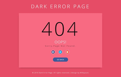 Dark Error Page Responsive Widget Template