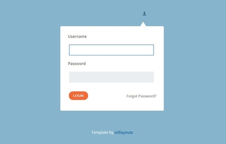 Login Popup Flat Form Template