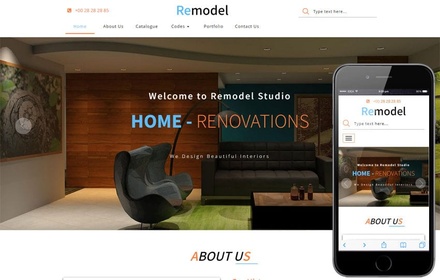 Remodel an Interior Category Bootstrap Responsive Web Template