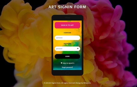 Art Sign in Form Flat Responsive Widget Template