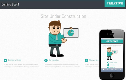 Creative Under Construction Mobile Website Template