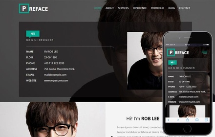 Preface a Personal Category Bootstrap Responsive Web Template