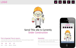 Professor Under Construction Mobile Website Template