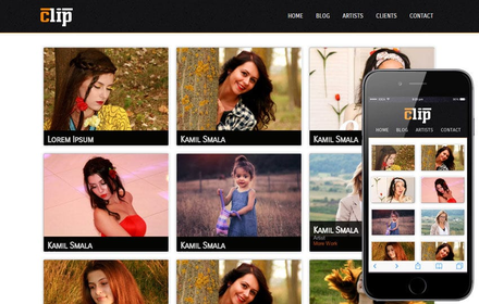 Clip Web and Mobile website template for free