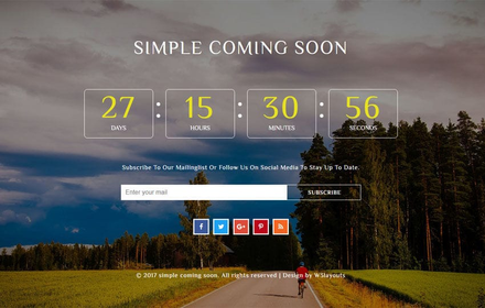 Simple Coming Soon a Flat Responsive Widget Template