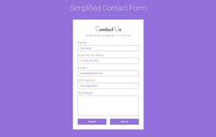 Simplified Contact Form Flat Responsive Widget Template