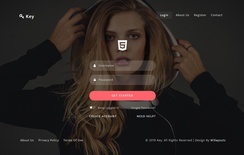 Key Login Form Flat Responsive Widget Template