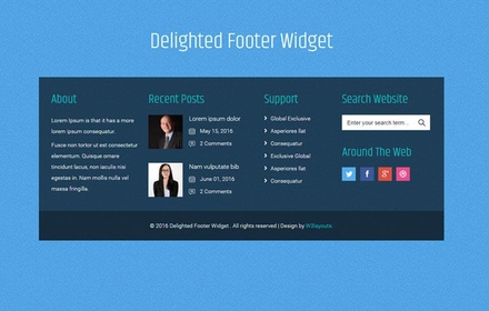 Delighted Footer Widget Flat Responsive Widget Template