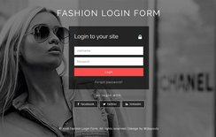 Fashion Login Form Flat Responsive Widget Template