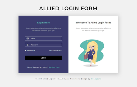 Allied Login Form a Flat Responsive Widget Template