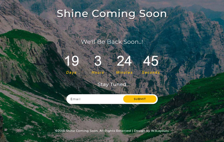 Shine Coming Soon a Flat Responsive Widget Template