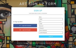 Art Signup Form Flat Responsive Widget Template