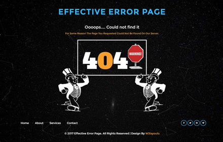 Effective Error Page Flat Responsive Widget Template