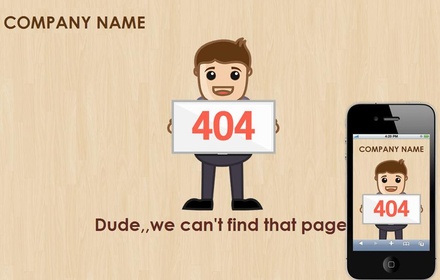 Poses 404 page not found mobile web template