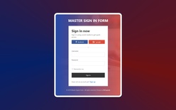 Master Sign in Form – HTML & CSS Widget Template