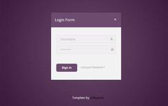 Purple Login Form Template