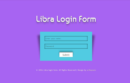 Libra Login Form Responsive Widget Template