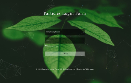 Particles Login Form Flat Responsive Widget Template.