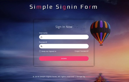 Simple Sign in Form Responsive Widget Template