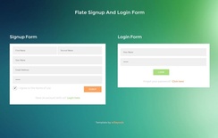 Flate Signup And Login Form Responsive Widget Template