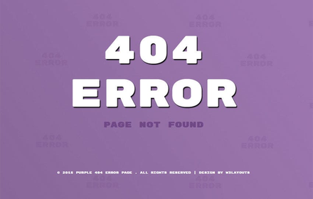 Purple Error Page Responsive Widget Template