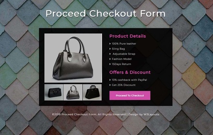 Proceed Checkout Form Responsive Widget Template