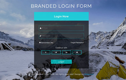 Branded Login Form Responsive Widget Template