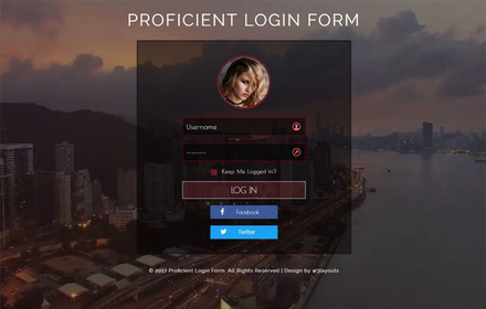 Proficient Login Form Flat Responsive Widget Template