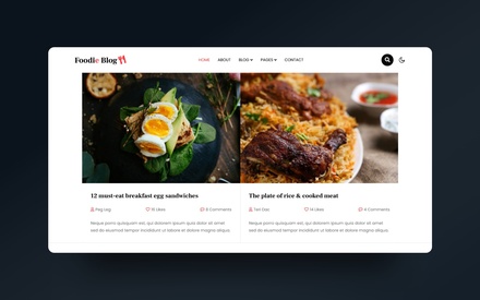 Foodie Blog a Blogging Website Template