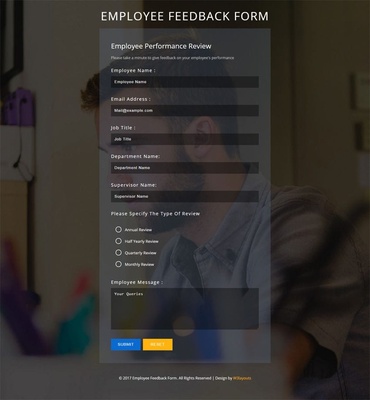 Employee Feedback Form a Flat Responsive Widget Template