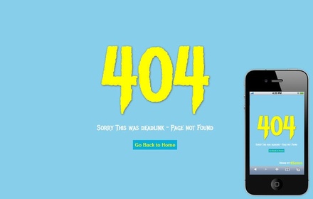 Deadlink 404 Page Not found Mobile web Template