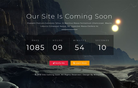 Site Coming Soon Flat Responsive Widget Template