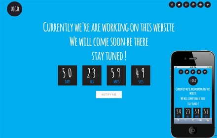 Blue Sky Under Construction Mobile Website Template