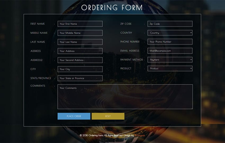 Ordering Form Flat Responsive widget Template