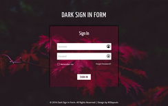 Dark Sign In Form a Flat Responsive Widget Template