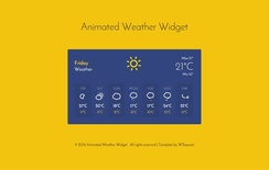 Animated Weather Widget Responsive Widget Template