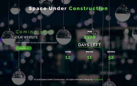 Space Under Construction Flat Responsive Widget Template