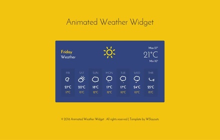 Animated Weather Widget Responsive Widget Template