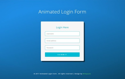 Animated Login Form Flat Responsive Widget Template