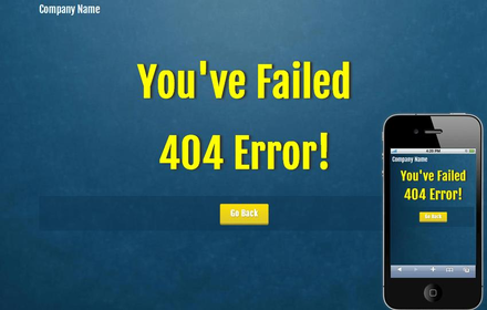 Blue Pattern 404 Page Not Found Mobile Web Template