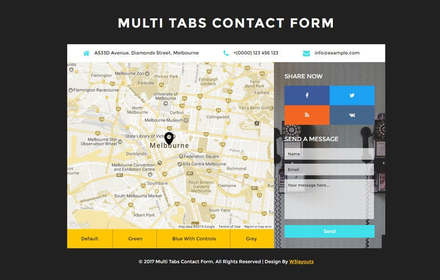 Multi Tabs Contact Form Flat Responsive Widget Template