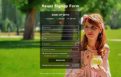 Haunt Signup Form Responsive Widget Template