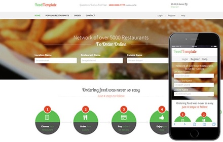 Food Template – Restaurant Flat Bootstrap Responsive website template