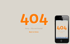 Funky 404 Page Not Found Mobile Website Template